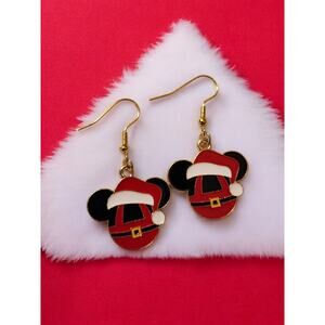 Santa Mickey Christmas Charm Earrings
